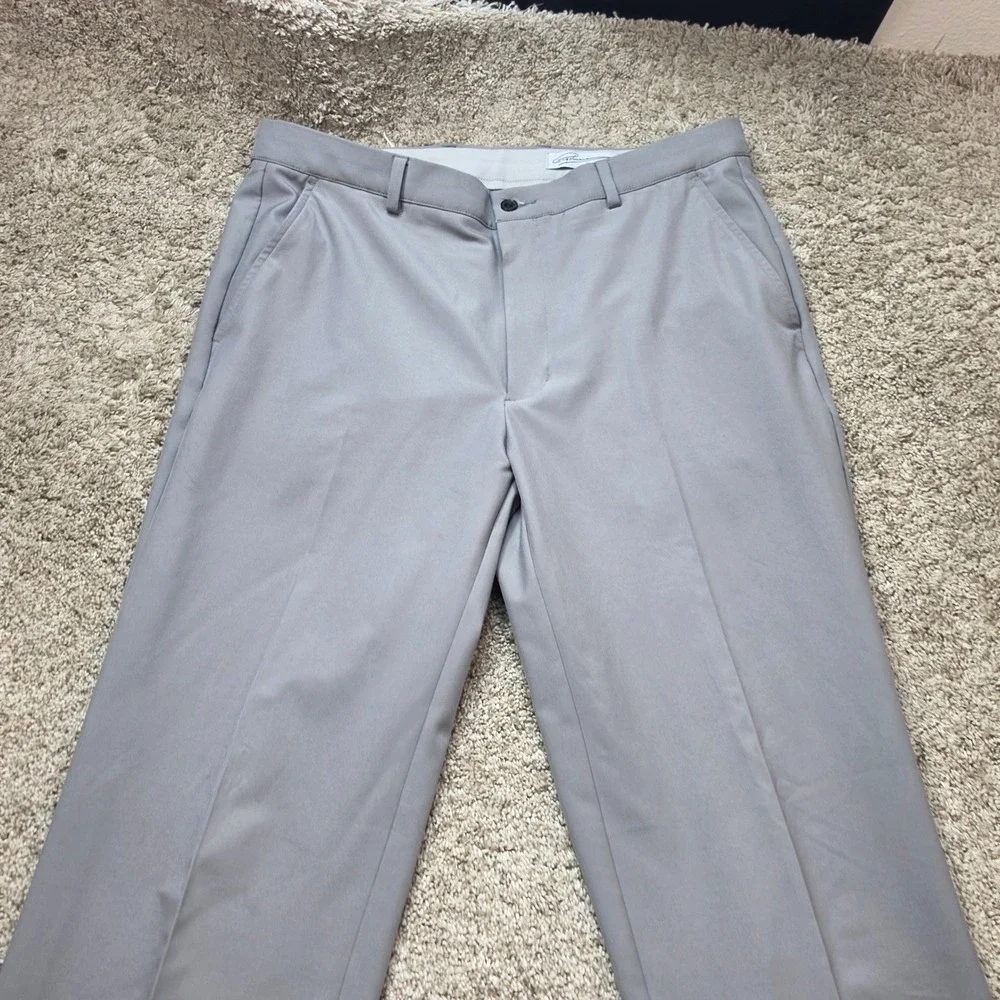 Greg Norman Golf Pants Mens 34x32 Grey Straight Flat Front Athletic Workwear